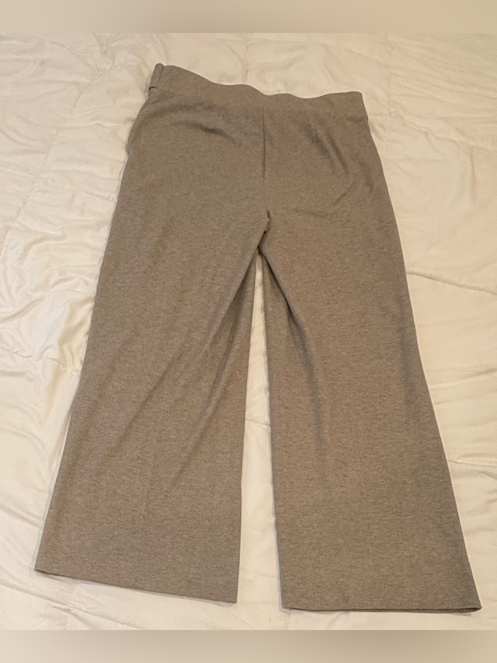 NYCC New York Clothing Co. Heather Taupe Knit Wide Leg Tie-Waist Pants L - Picture 2 of 4